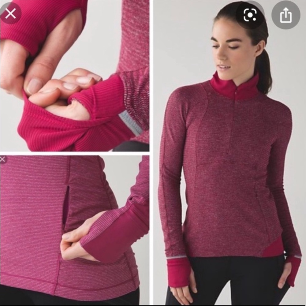 Lululemon Runderful 1/2 Zip pullover Berry Rumble - Picture 5 of 9